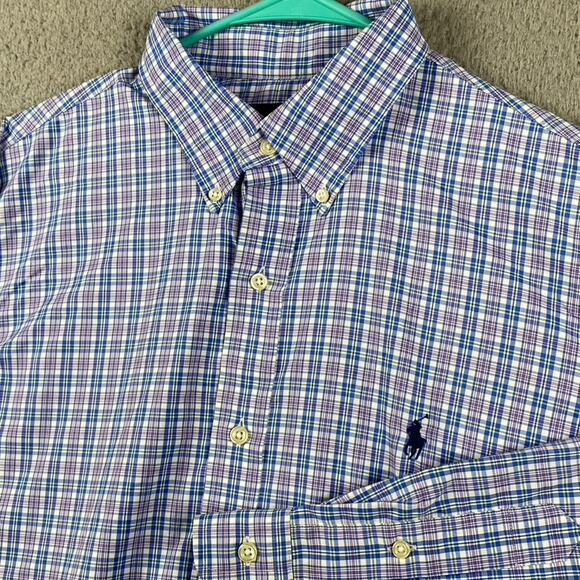 Ralph Lauren Classic Fit Performance Button Down Shirt Men's Large Plaid Causal - Picture 1 of 11